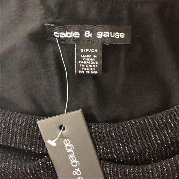 Cable & Gauge Black Drape Neck Semi Sheer Top Size S NWT - Picture 6 of 8